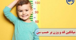 جدول قد و وزن بر اساس سن